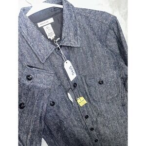 Jacket Hiroshi Kato Raw Denim Herringbone Shirt Jacket  indigo Japanese Fabric M